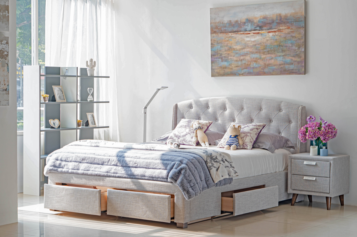Giường Hộc Kéo Iris 1M8 Vải Belfast 41